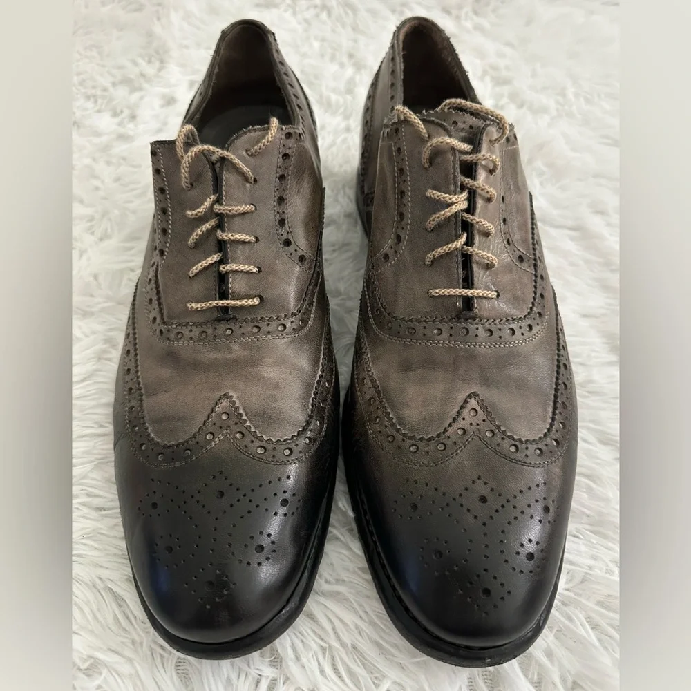 Calzoleria Harris Italy Barneys NY Wingtip Dress Shoes 11 - Picture 2 of 9
